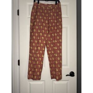 Vintage 90s Talbots High Rise Straight Crop Pants Size 8 Lattice Floral Print